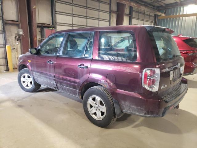 5FNYF18197B007688 - 2007 HONDA PILOT LX BURGUNDY photo 2