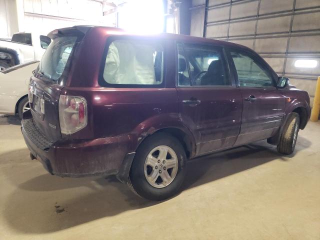 5FNYF18197B007688 - 2007 HONDA PILOT LX BURGUNDY photo 3