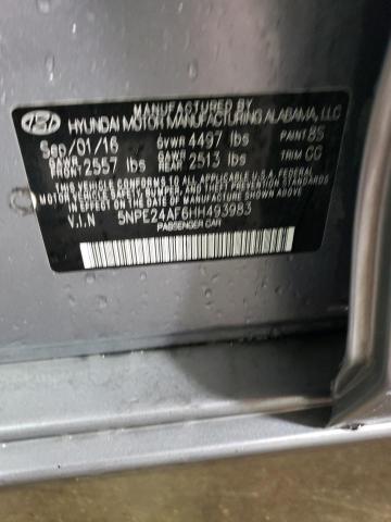 5NPE24AF6HH493983 - 2017 HYUNDAI SONATA SE SILVER photo 12