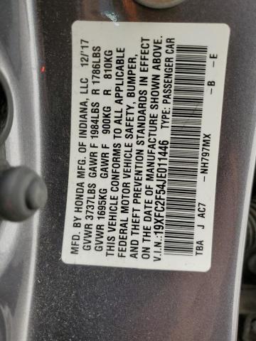 19XFC2F54JE011446 - 2018 HONDA CIVIC LX CHARCOAL photo 13