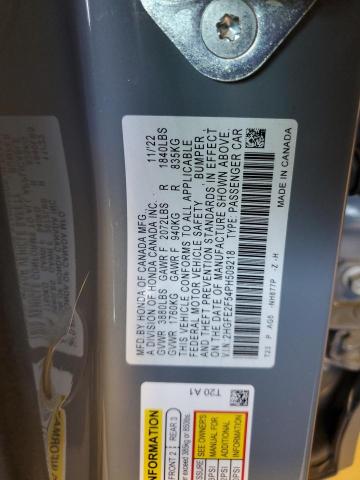 2HGFE2F54PH509218 - 2023 HONDA CIVIC SPORT SILVER photo 12