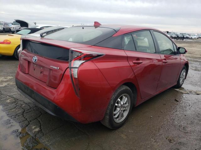 JTDKBRFU8H3548131 - 2017 TOYOTA PRIUS RED photo 3