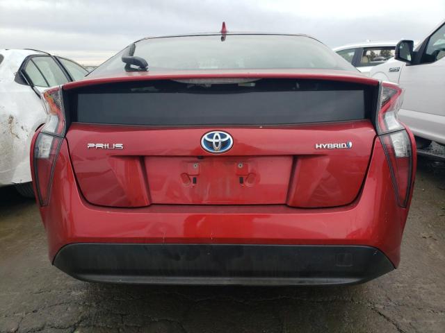 JTDKBRFU8H3548131 - 2017 TOYOTA PRIUS RED photo 6