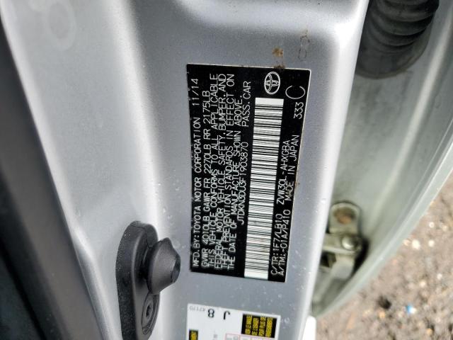 JTDKN3DU3F1903870 - 2015 TOYOTA PRIUS SILVER photo 13