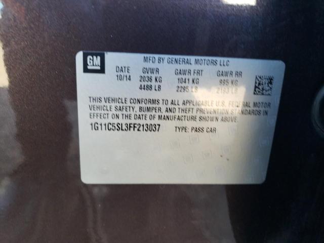 1G11C5SL3FF213037 - 2015 CHEVROLET MALIBU 1LT 棕色 照片 13
