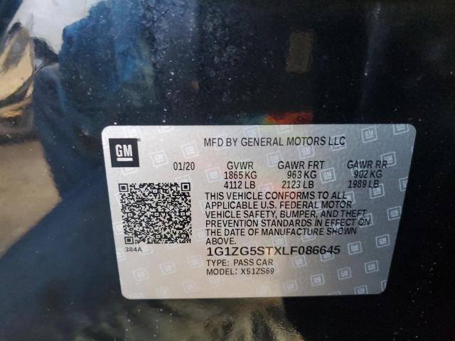 1G1ZG5STXLF086645 - 2020 CHEVROLET MALIBU RS 黑色 照片 13