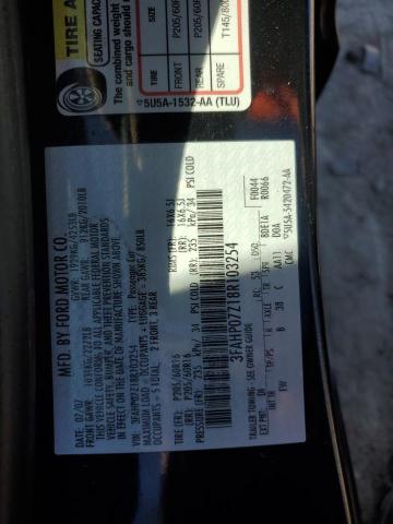 3FAHP07Z18R103254 - 2008 FORD FUSION SE BLACK photo 12