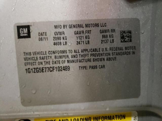 1G1ZG5E77CF102489 - 2012 CHEVROLET MALIBU LTZ ვერცხლისფერი ფოტო 13