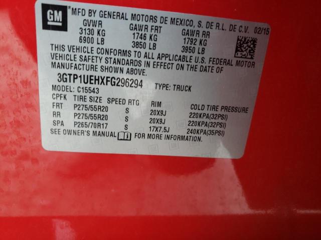 3GTP1UEHXFG296294 - 2015 GMC SIERRA C1500 SLE RED photo 12