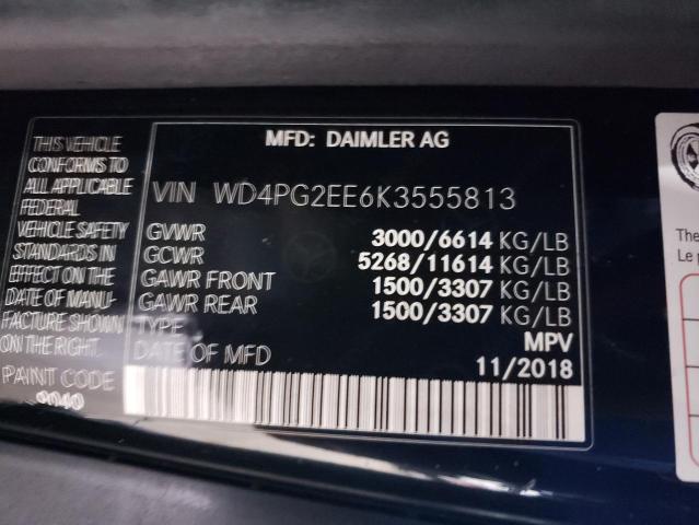 WD4PG2EE6K3555813 - 2019 MERCEDES-BENZ METRIS BLACK photo 13