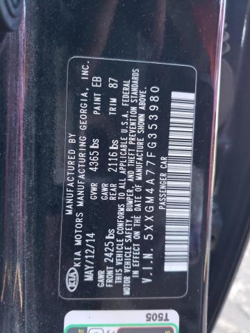 5XXGM4A77FG353980 - 2015 KIA OPTIMA LX BLACK photo 12