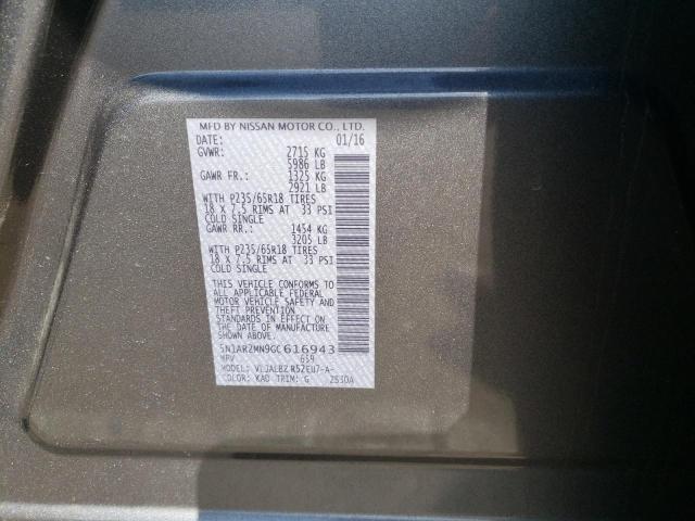 5N1AR2MN9GC616943 - 2016 NISSAN PATHFINDER S 灰色 照片 13