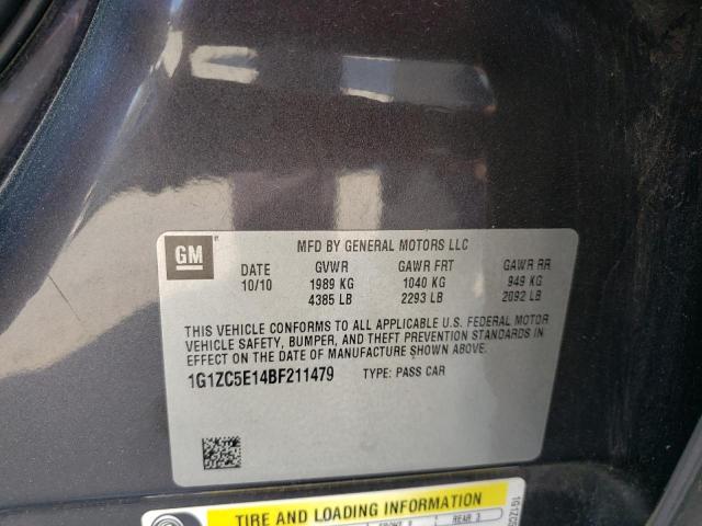 1G1ZC5E14BF211479 - 2011 CHEVROLET MALIBU 1LT GRAY photo 12