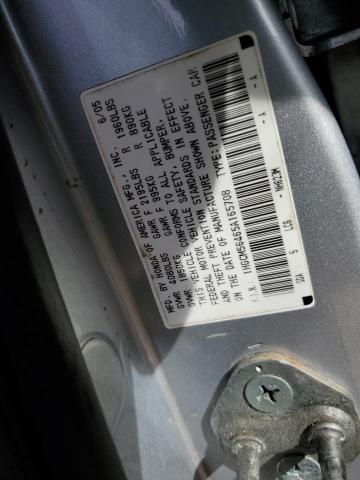 1HGCM56465A165708 - 2005 HONDA ACCORD LX SILVER photo 12