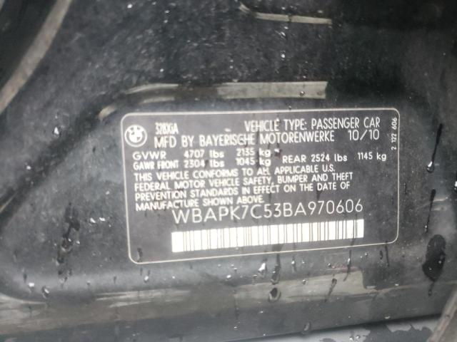 WBAPK7C53BA970606 - 2011 BMW 328 XI BLACK photo 12