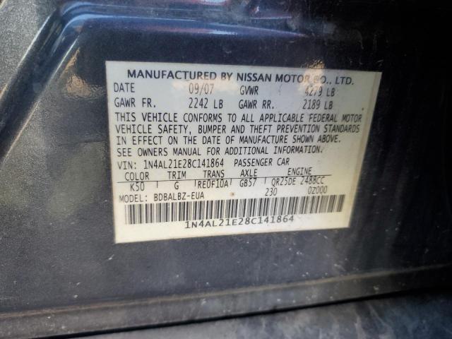 1N4AL21E28C141864 - 2008 NISSAN ALTIMA 2.5 GRAY photo 12