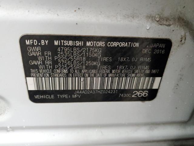 JA4AD2A37HZ024231 - 2017 MITSUBISHI OUTLANDER ES WHITE photo 12