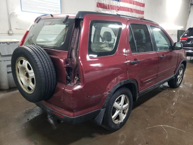 JHLRD78526C012178 - 2006 HONDA CR-V LX BURGUNDY photo 3