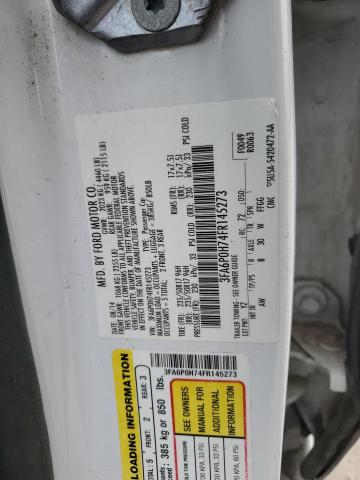 3FA6P0H74FR145273 - 2015 FORD FUSION SE WHITE photo 12