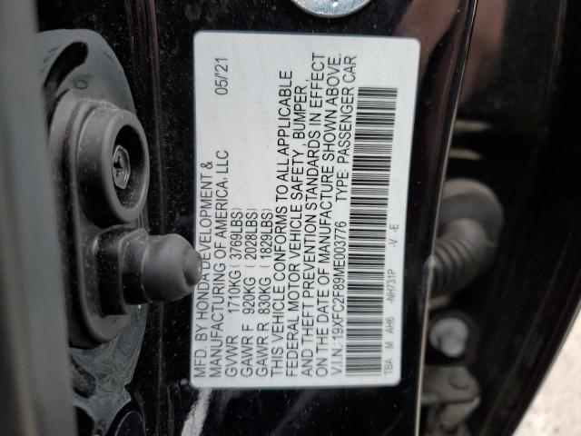 19XFC2F89ME003776 - 2021 HONDA CIVIC SPORT 黑色 照片 13