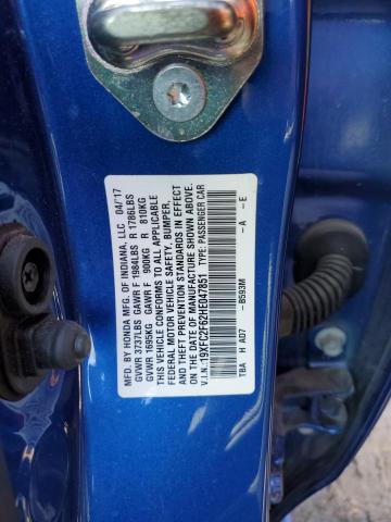 19XFC2F62HE047851 - 2017 HONDA CIVIC LX BLUE photo 12