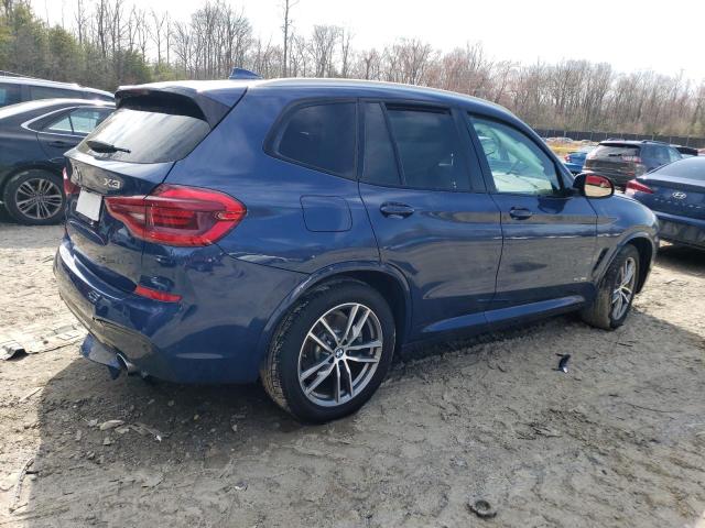 5UXTR9C55JLC75301 - 2018 BMW X3 XDRIVE30I BLUE photo 3