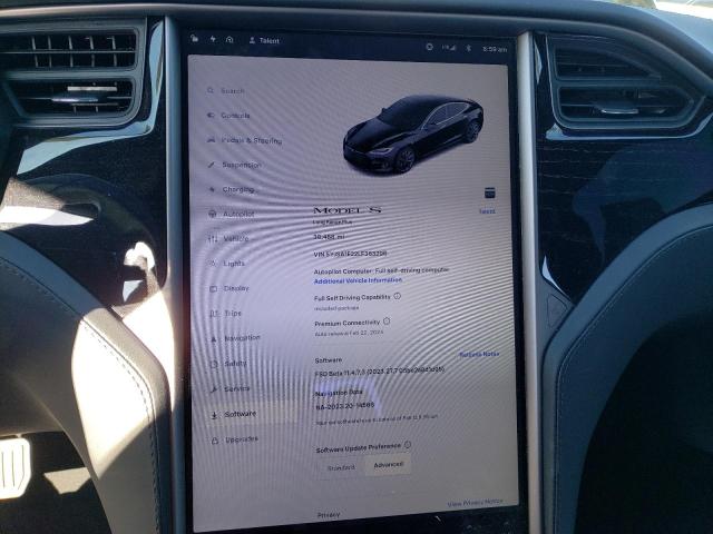 5YJSA1E22LF363296 - 2020 TESLA MODEL S შავი ფოტო 9