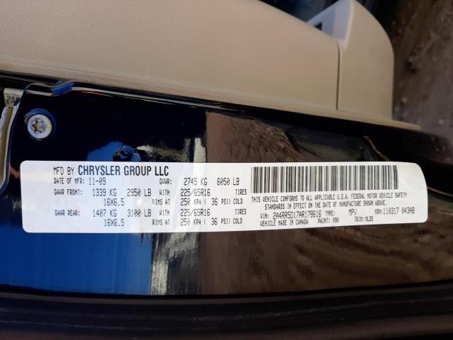 2A4RR5D17AR178616 - 2010 CHRYSLER TOWN & COU TOURING შავი ფოტო 13