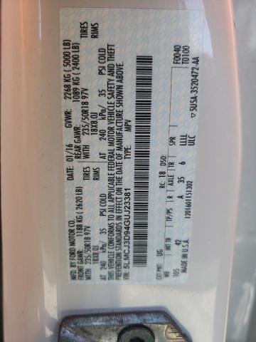 5LMCJ3D94GUJ23381 - 2016 LINCOLN MKC RESERVE Blanco foto 12