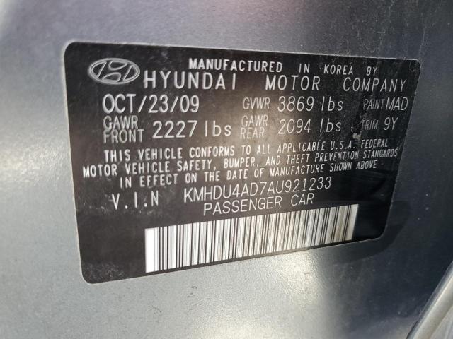 KMHDU4AD7AU921233 - 2010 HYUNDAI ELANTRA BLUE GRAY photo 13