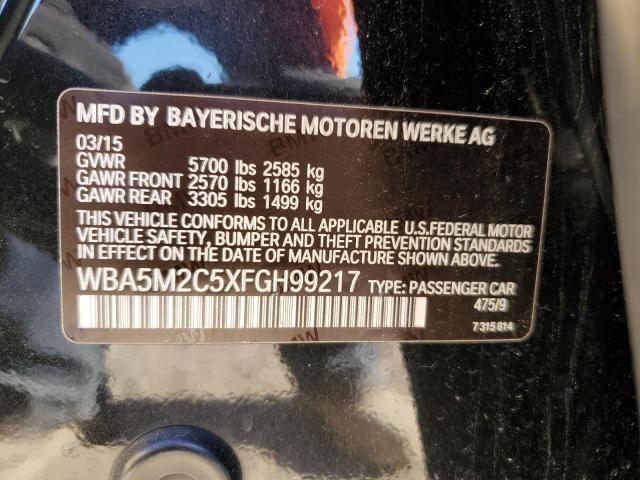 WBA5M2C5XFGH99217 - 2015 BMW 535 IGT BLACK photo 12