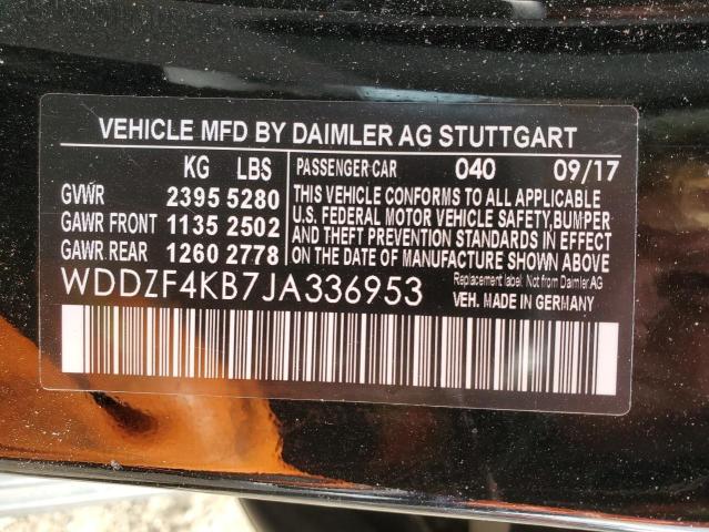 WDDZF4KB7JA336953 - 2018 MERCEDES-BENZ E 300 4MATIC BLACK photo 12