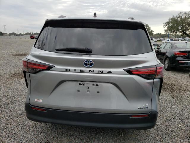 5TDKRKEC8MS001459 - 2021 TOYOTA SIENNA LE SILVER photo 6