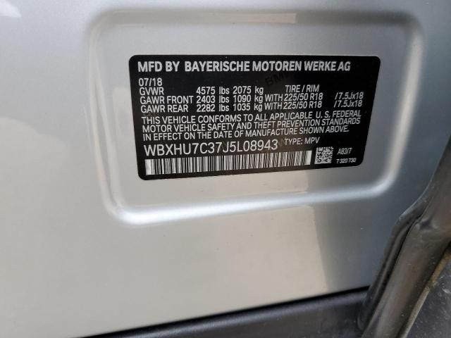 WBXHU7C37J5L08943 - 2018 BMW X1 SDRIVE28I SILVER photo 13