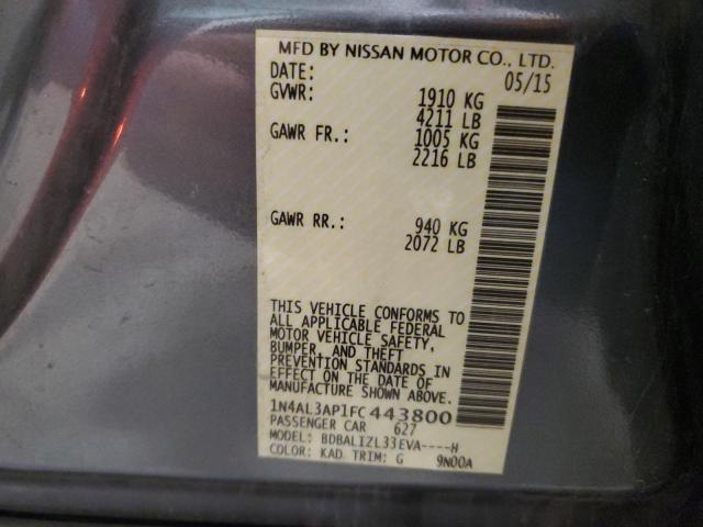 1N4AL3AP1FC443800 - 2015 NISSAN ALTIMA 2.5 GRAY photo 12