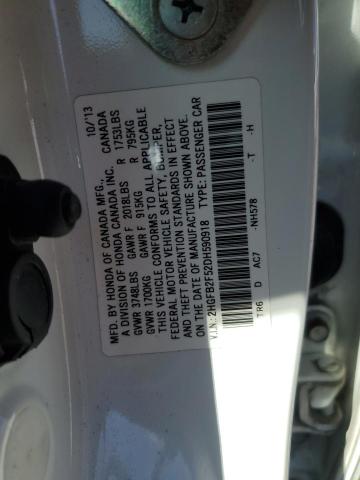 2HGFB2F52DH590918 - 2013 HONDA CIVIC LX WHITE photo 12