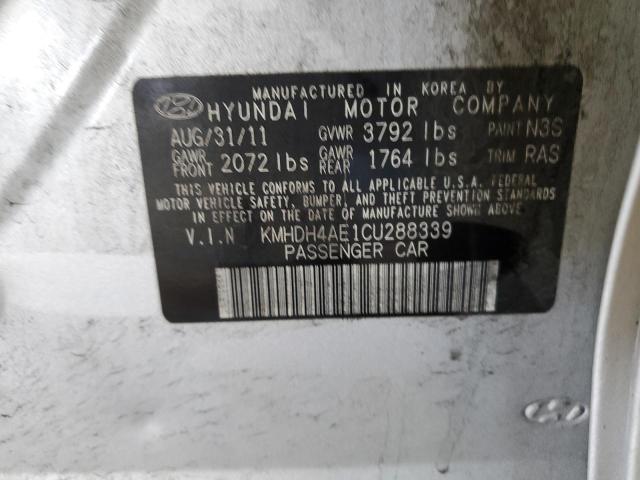 KMHDH4AE1CU288339 - 2012 HYUNDAI ELANTRA GLS SILVER photo 12