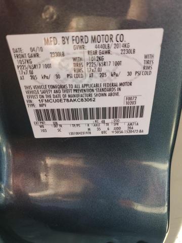 1FMCU0E78AKC83062 - 2010 FORD ESCAPE LIMITED BLUE photo 13