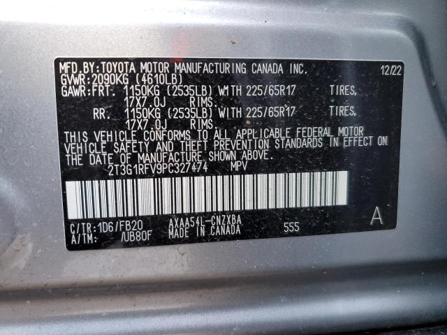 2T3G1RFV9PC327474 - 2023 TOYOTA RAV4 LE GRAY photo 13