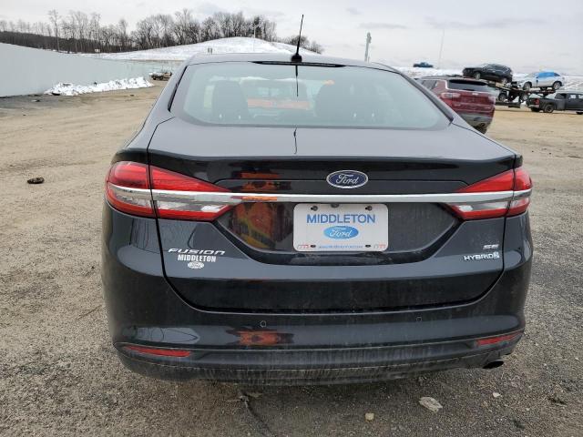 3FA6P0LU5JR147510 - 2018 FORD FUSION SE HYBRID BLACK photo 6