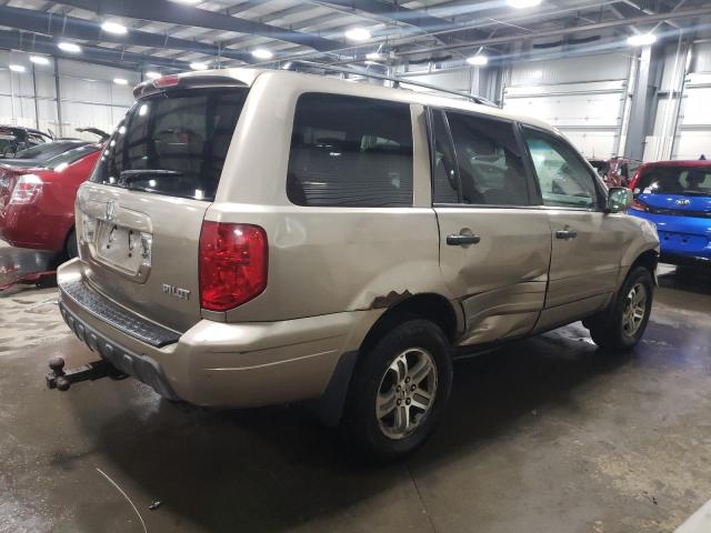 2HKYF18534H615707 - 2004 HONDA PILOT EXL BEIGE photo 3