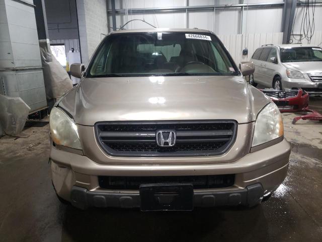 2HKYF18534H615707 - 2004 HONDA PILOT EXL BEIGE photo 5