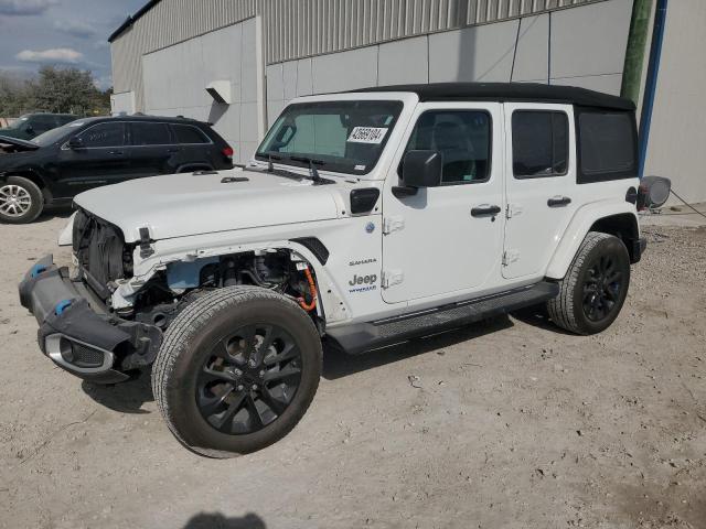 1C4JJXP69NW205454 - 2022 JEEP WRANGLER U SAHARA 4XE WHITE photo 1