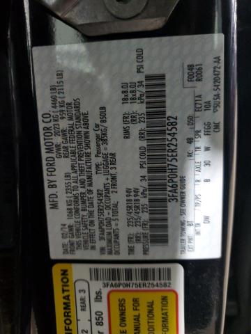 3FA6P0H75ER254582 - 2014 FORD FUSION SE BLUE photo 13