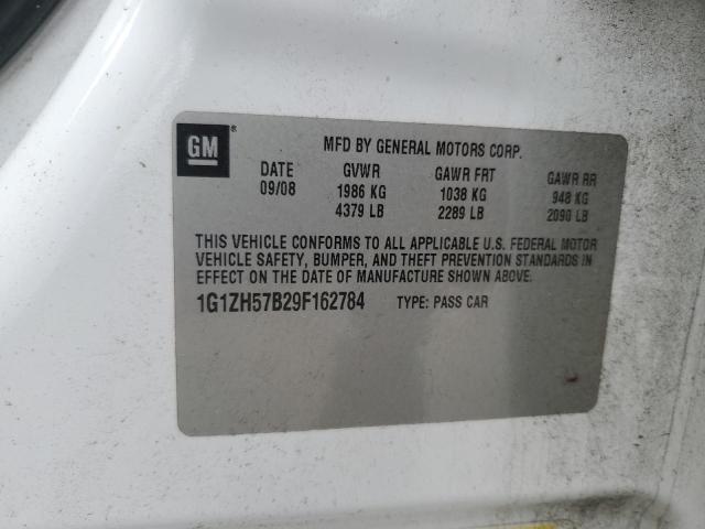 1G1ZH57B29F162784 - 2009 CHEVROLET MALIBU 1LT Blanc photo 12