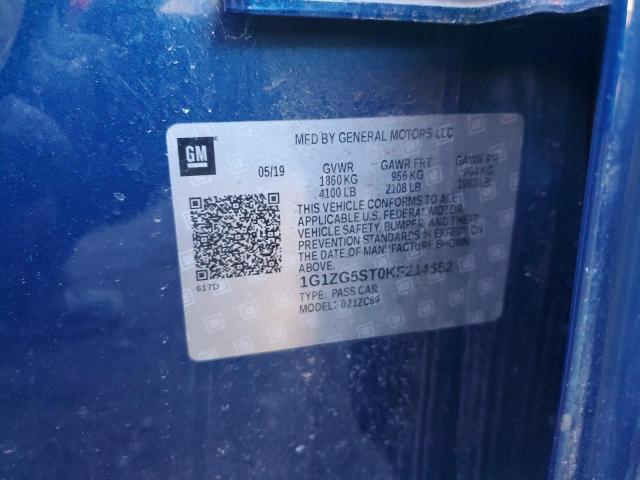 1G1ZG5ST0KF214552 - 2019 CHEVROLET MALIBU RS 蓝色 照片 12