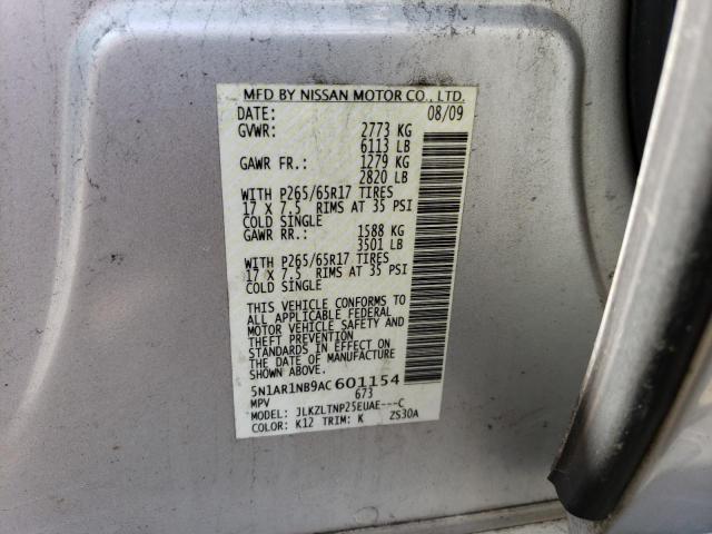 5N1AR1NB9AC601154 - 2010 NISSAN PATHFINDER S 银色 照片 13