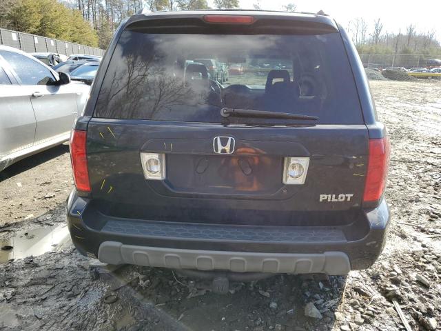 2HKYF18444H609440 - 2004 HONDA PILOT EX BLUE photo 6