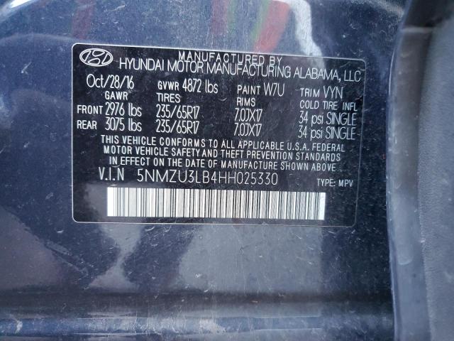 5NMZU3LB4HH025330 - 2017 HYUNDAI SANTA FE S CHARCOAL photo 12