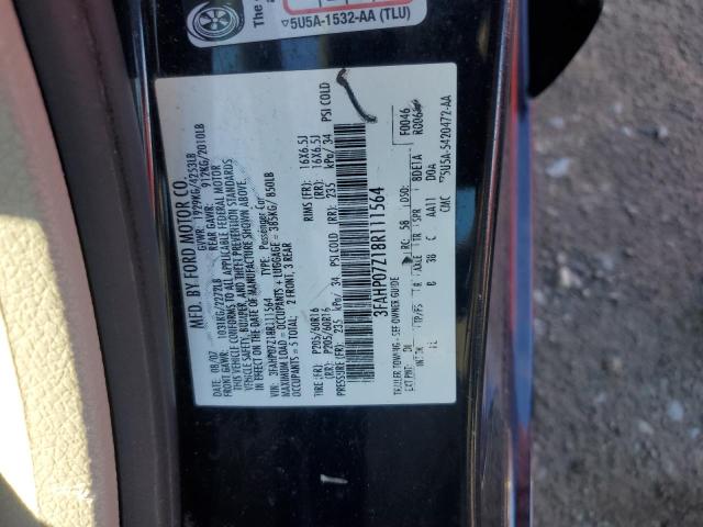 3FAHP07Z18R111564 - 2008 FORD FUSION SE BLUE photo 12